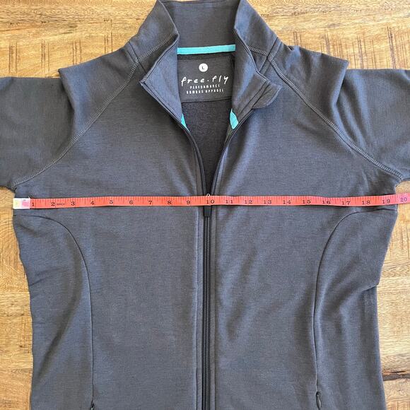 Free Fly Jacket Womens L Bamboo Performance Full Zip Active Pockets Stretch Gray - Picture 14 of 14